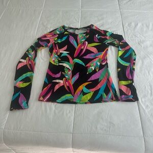 Trina Turk Vibrant Multicolor Long Sleeve Rashguard